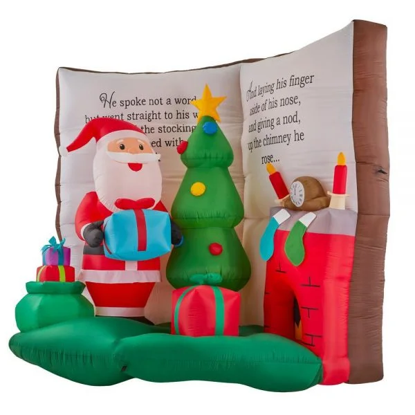 🔥kukelife🔥Christmas-6 56 ft inflatable santa in story book scene