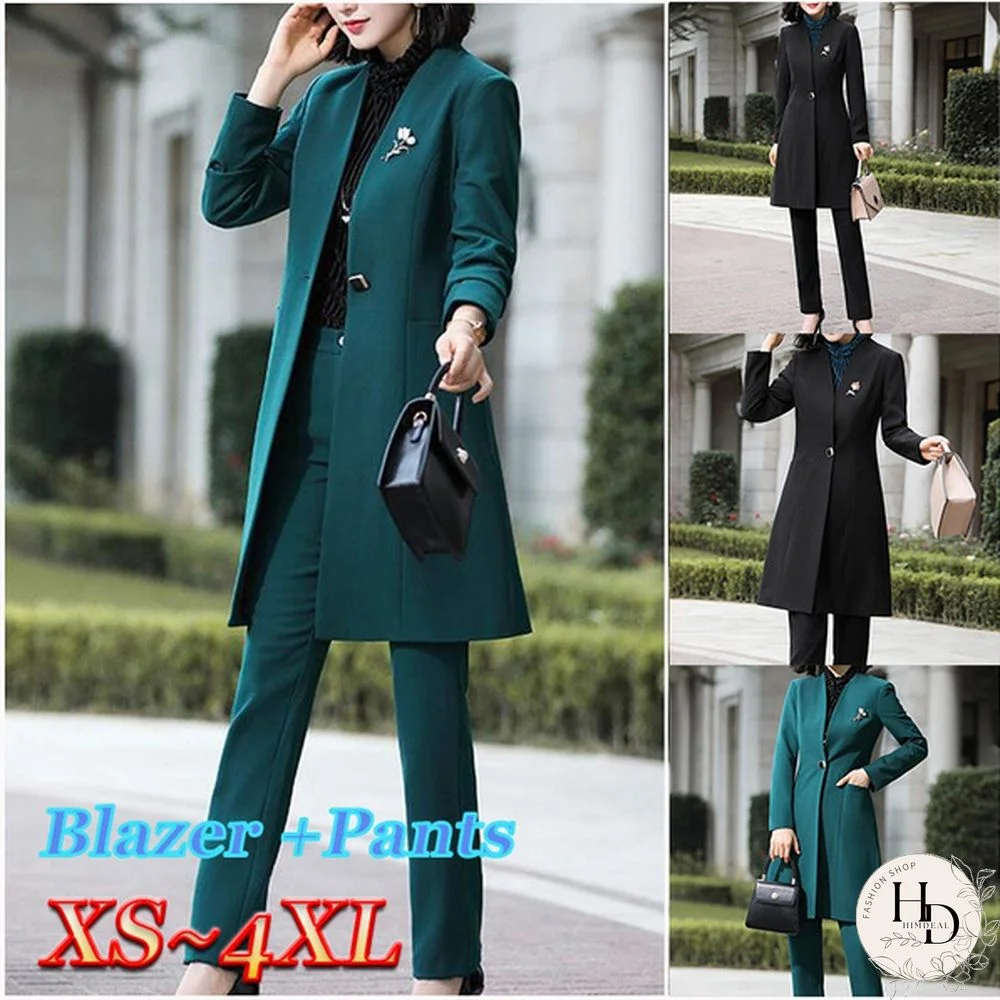 Fashion Uniform Styles Professional Business Suits For Women Office Work Wear Blazers Set Pantsuits Autumn Winter Outfits Set