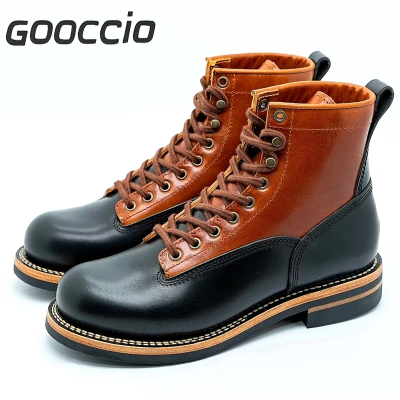SB196  Tochigi Cowhide Work Boots For Men  GOOCCIO   