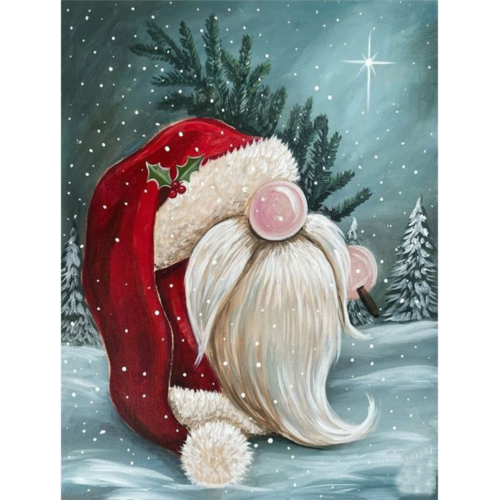 Cartoon Christmas Gnome 30*40cm(canvas) full round drill diamond painting