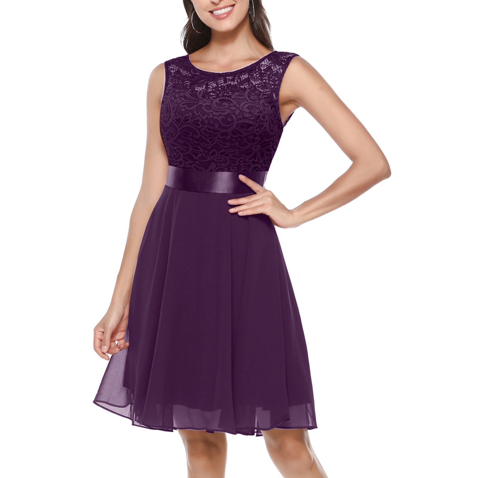 Lucklandworld Hot Sale Long Pink Lace Bridesmaid Dresses Elegant Wedding Party Guest Gown Chiffon Sleeveless Maid Of Honor For Women Custom