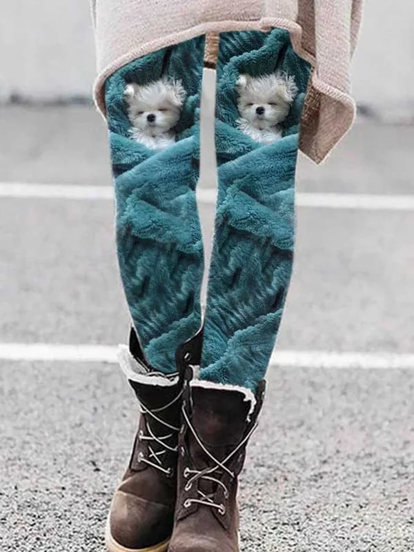 Trendy Dog Print Leggings