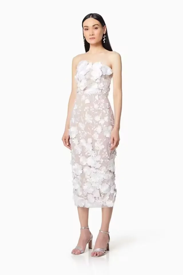 Uveng Uveng Spring Dresses Sexy Sleeveless Colorful Three-Dimensional Flowers Embroidered Dress With Broom And Broom