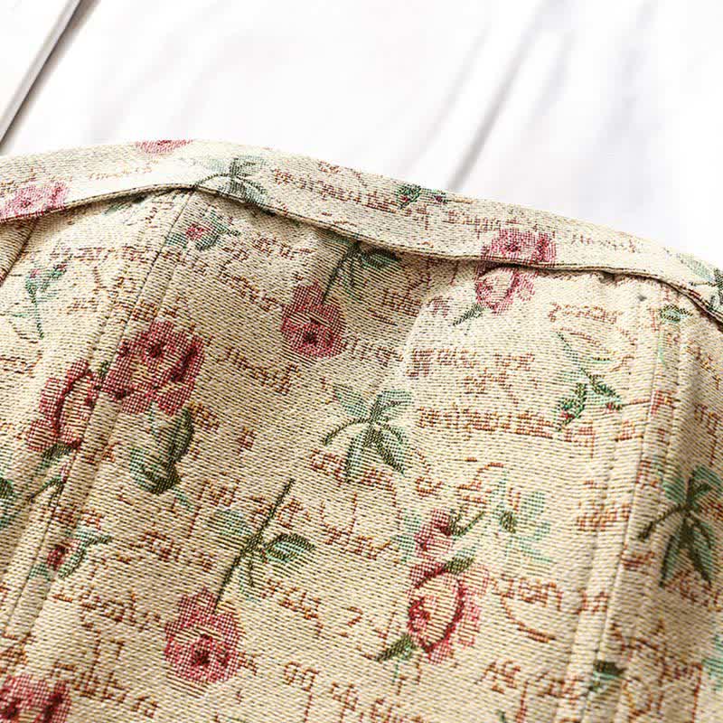 Vintage Rose Print Crop Top