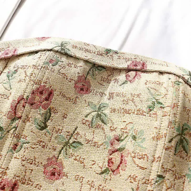 Vintage Rose Print Crop Top