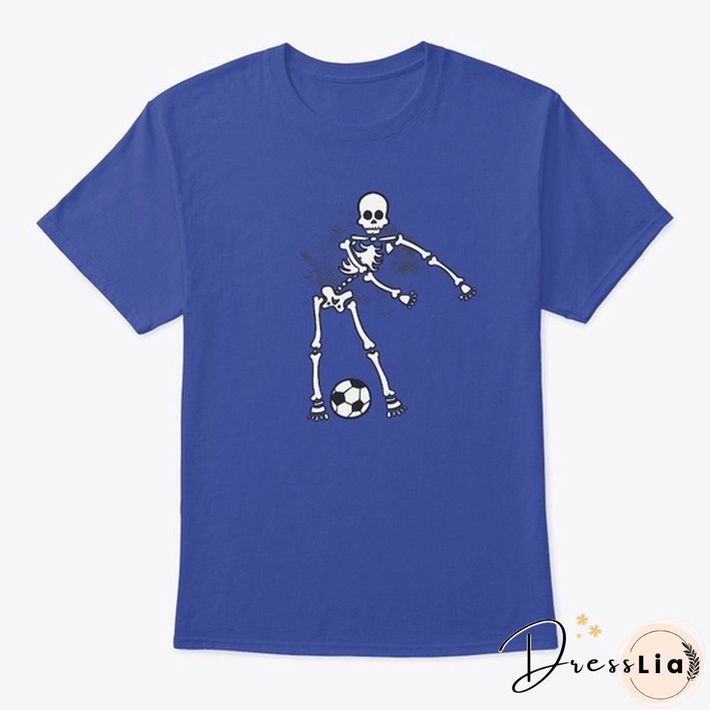 Dabbing Skeleton Soccer Ball Graphic By Hanes Tagless Tee T-Shirt