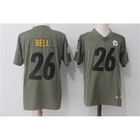 Men's  Pittsburgh Steelers #26 Le'Veon Bell Olive Salute To Service Limited Stitched NFL Jersey