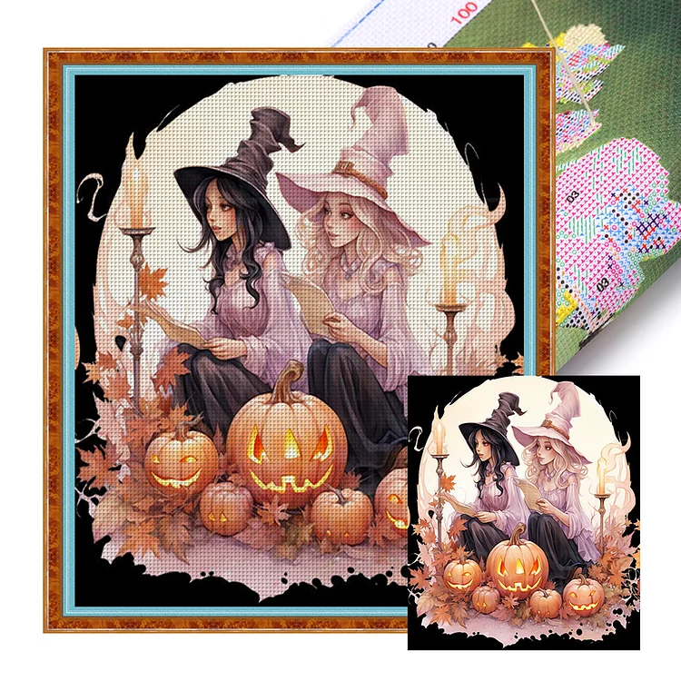 Halloween Witch - Printed Cross Stitch 11CT 50*55CM