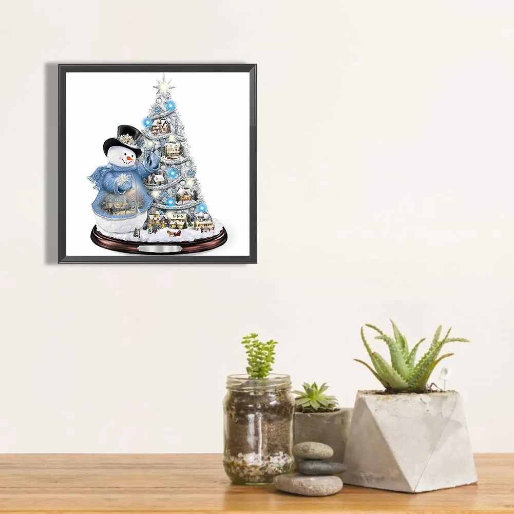 Full Round Diamond Painting 30*30cm - Christmas Snowman