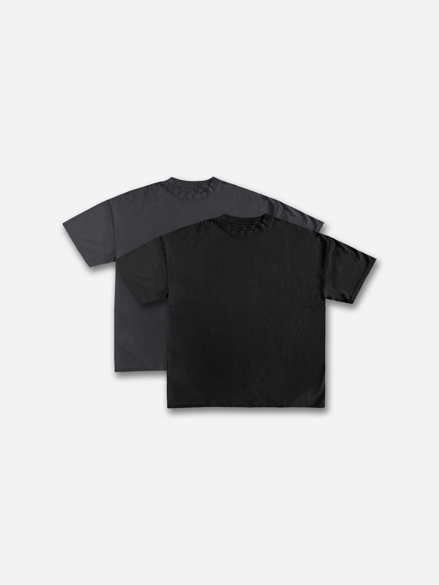 Men's Essentials Heavyweight Blank Cotton Tees 2-pack (black、grey) - Sopula｜Premium Graphic Tees & Graphic Clothing