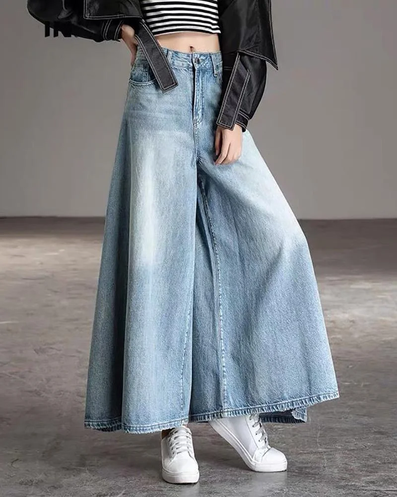Trendy Wide Leg Jeans