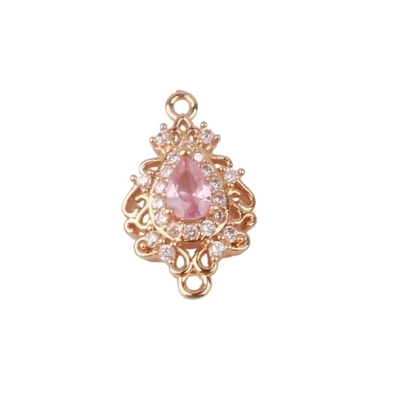 1 Piece Minimalist Water Droplets Copper Inlay Connector Jewelry Accessories