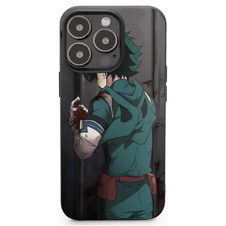 Glove Green Hair Izuku Midoriya Anime My Hero Academia Phone Case Mobile Phone Shell IPhone 13 and iPhone14 Pro Max and IPhone 15 Plus Case - Heather Prints Shirts