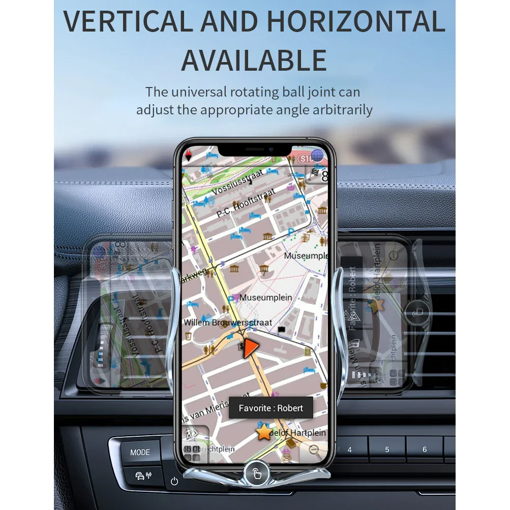 Vehicle Wireless Charger Auto Sensing Mobile Phone Holder