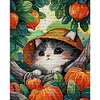 (US Local)Cat -14CT Stamped Cross Stitch Kit(37x47cm)