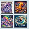 (US Local)4Pack Octopus-Crystal Rhinestone Diamond Painting(30x30cm)
