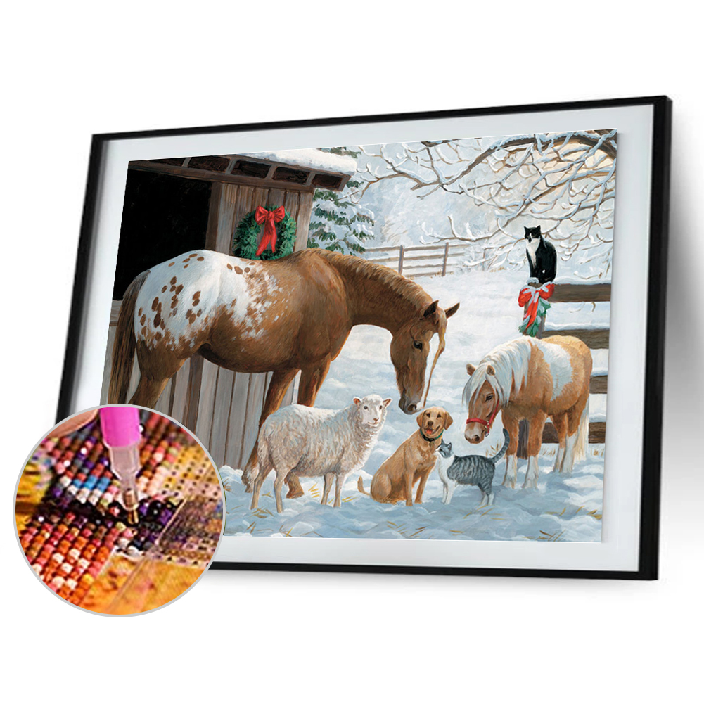 

(Multi-Size) Horn Horse Looking Back - Round/Square Drill Diamond Painting - 40*30CM, Square diamond 30*40cm, 501 Original