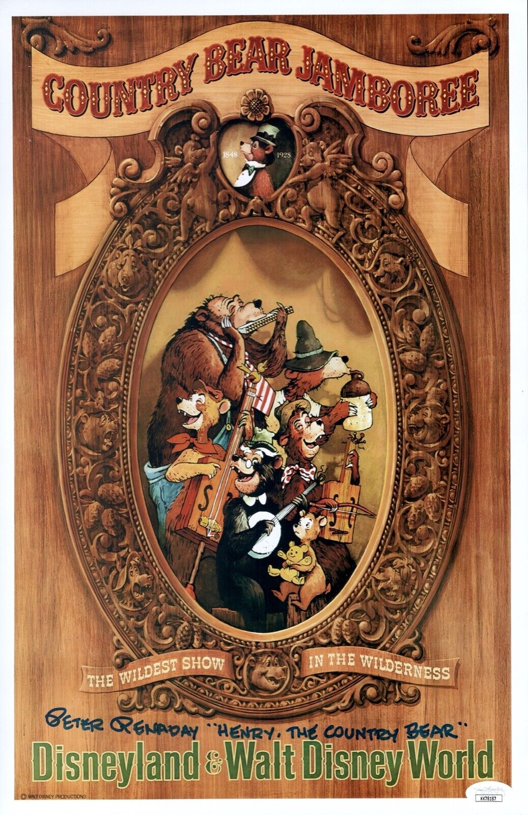 PETER RENADAY Signed DISNEY HENRY COUNTRY BEARS 11x17 Photo Poster painting Autograph JSA COA