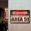 Warning Area 51 - Metal Tin Signs(8*12Inch/12*16Inch) - Garage