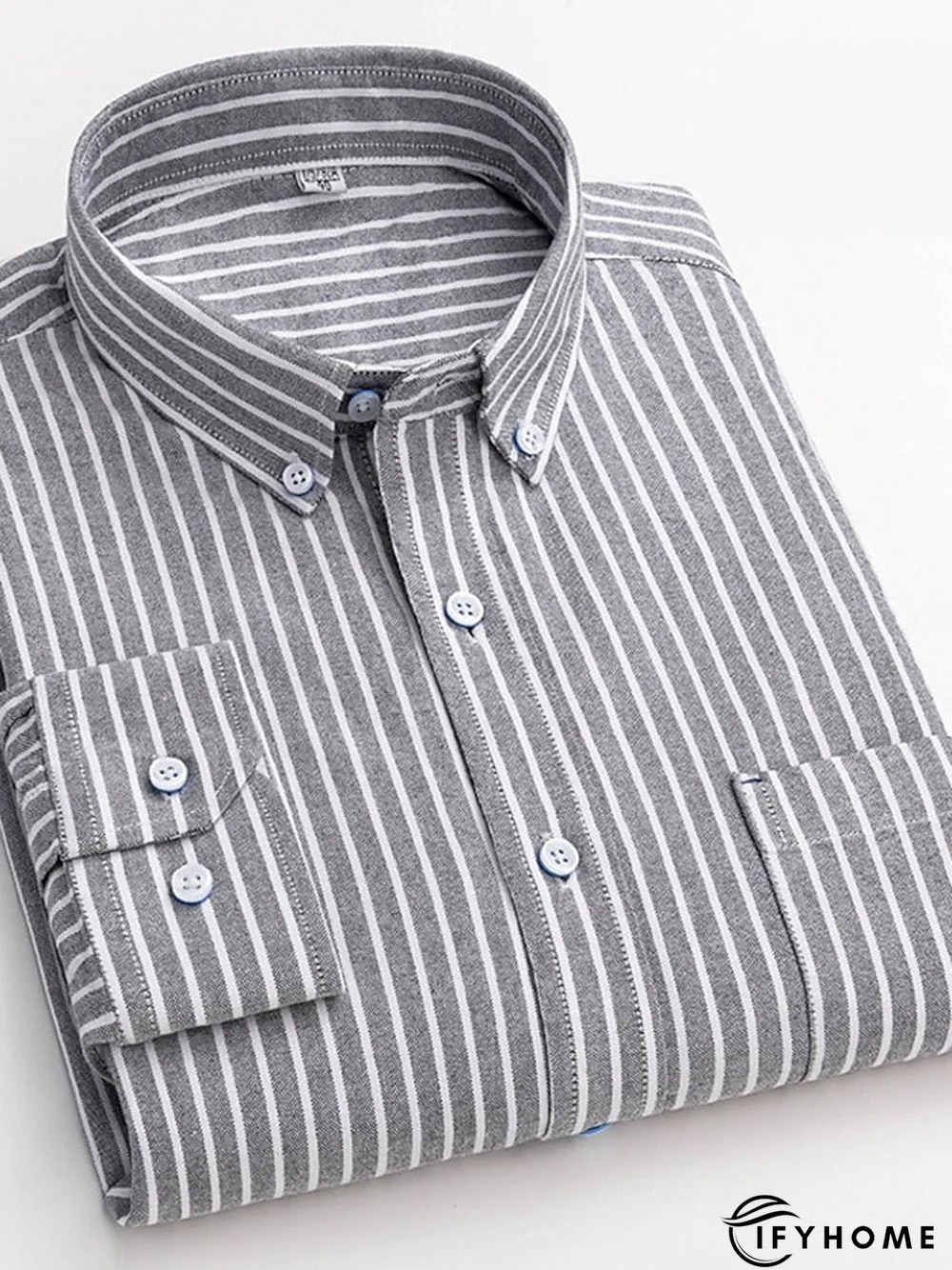 Men's Denim Shirt Turndown Spring &  Fall Long Sleeve A B C Plaid / Striped / Chevron / Round Daily Wear Clothing Apparel Print | IFYHOME