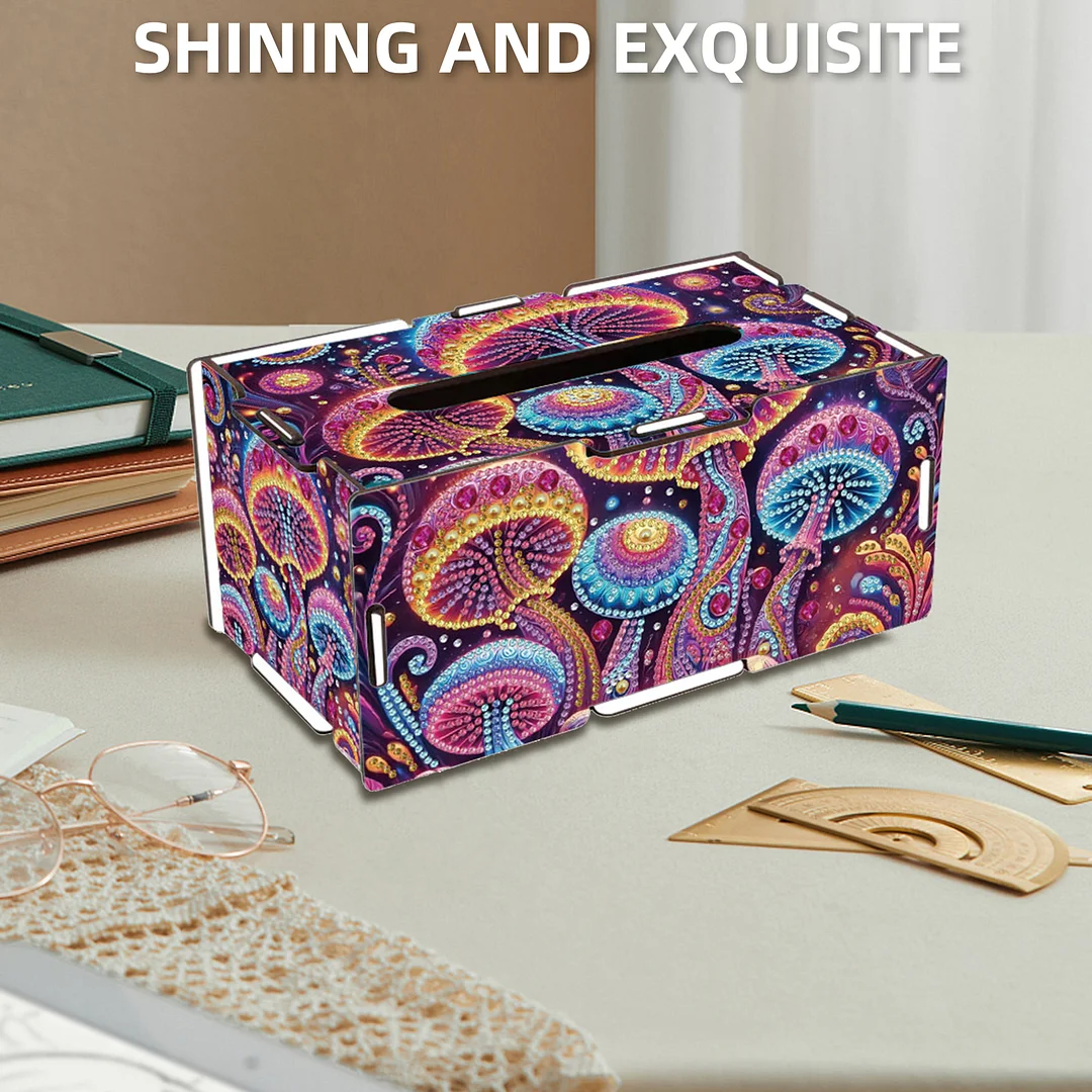 Wooden Diamond Painting Tissue Box for Home and Office Decoration(CZH008)