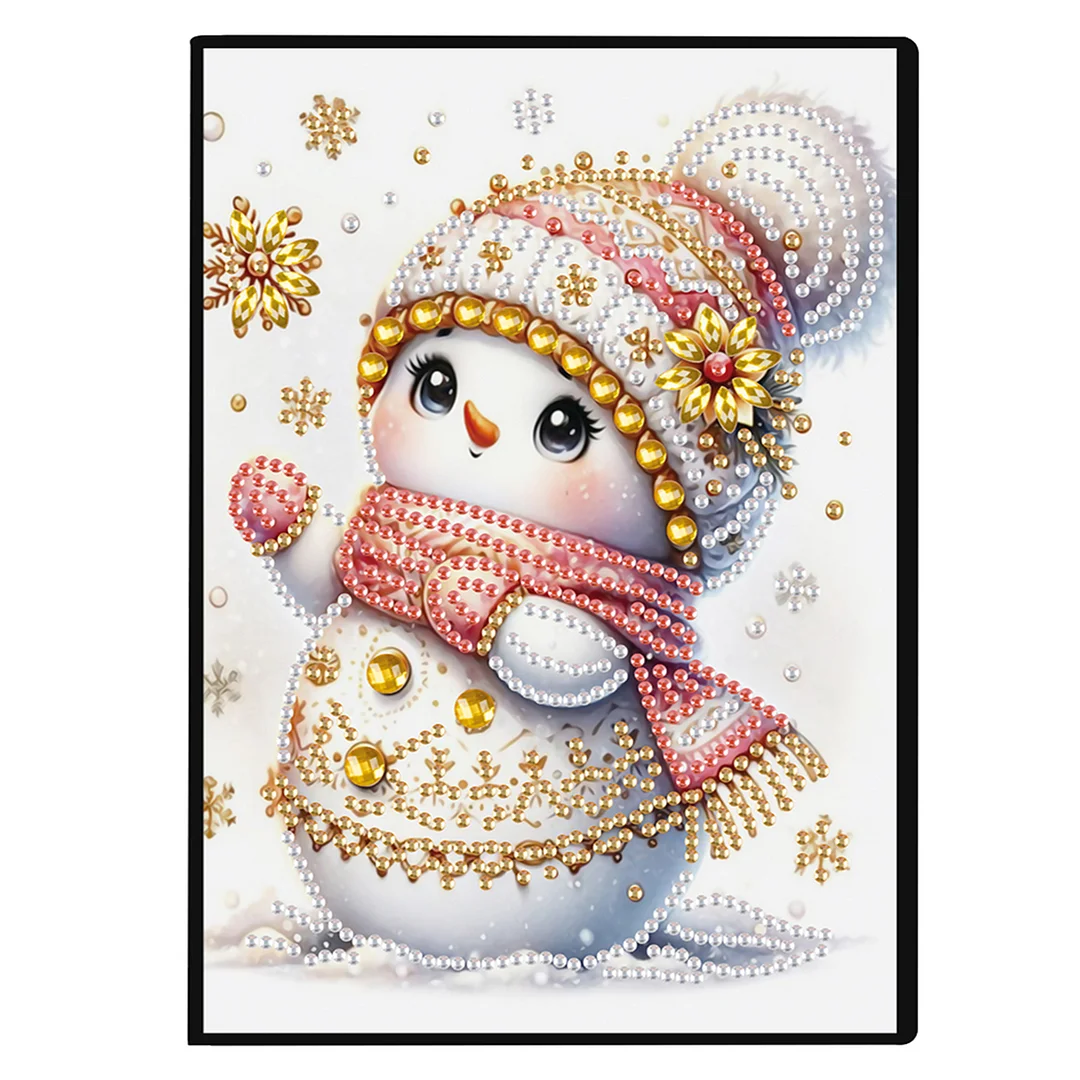 2pcs Snowman Partial DIY 50 Pages A5 Diamond Painting Notebook for Study Home