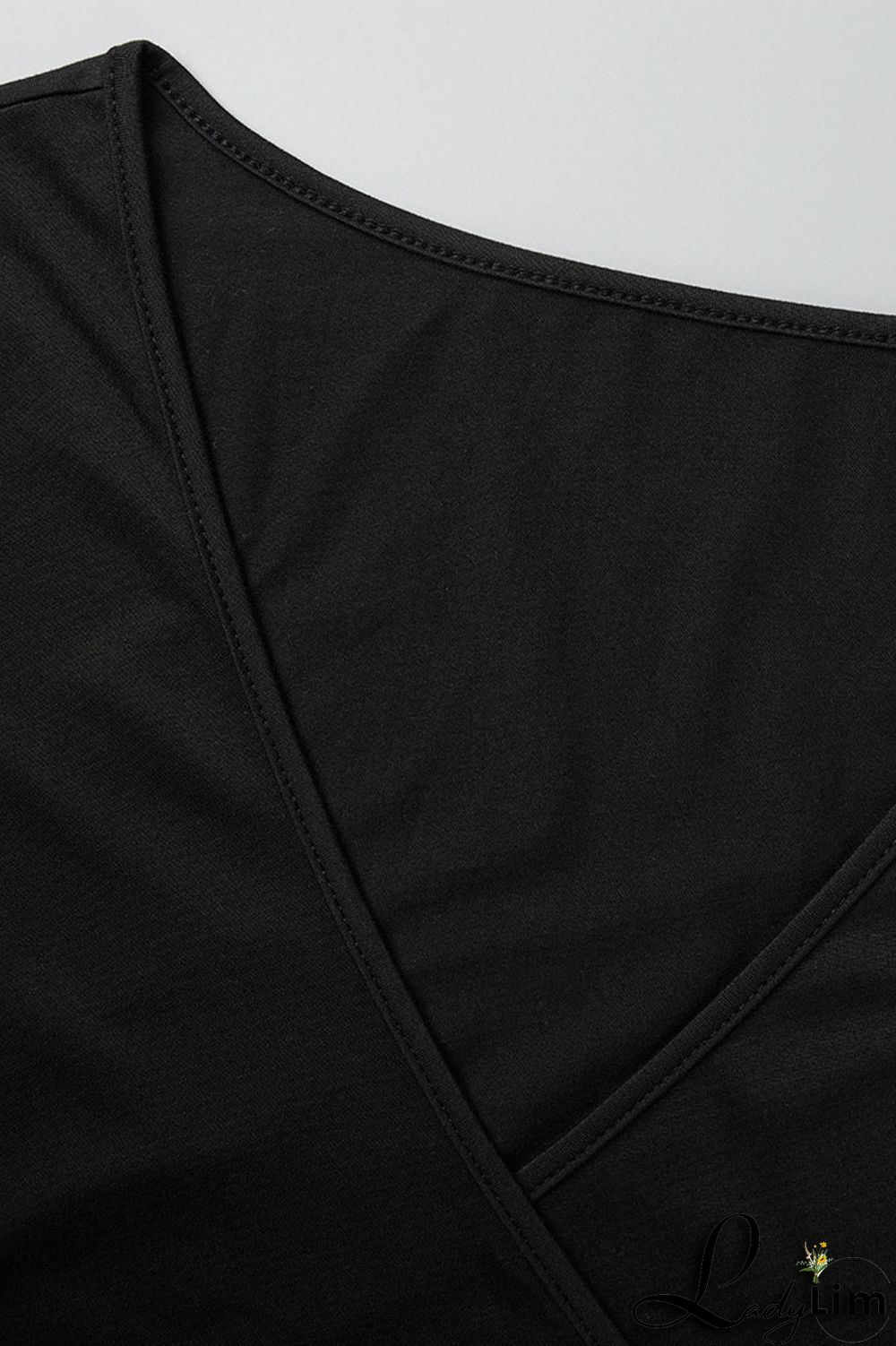Black Casual Solid Bandage Patchwork V Neck Plus Size Two Pieces
