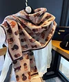 High-end Double-sided Cashmere Scarf for Women, Thick and Warm Winter Shawl, Retro Cute Cat Artistic Style Warm Item