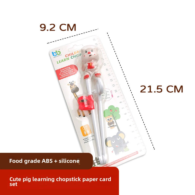 Maternal And Infant Products Portable Feeding Children’s Tableware Set Cartoon Learning Chopsticks Training Chopsticks 304 Stainless Steel Spoon Fork