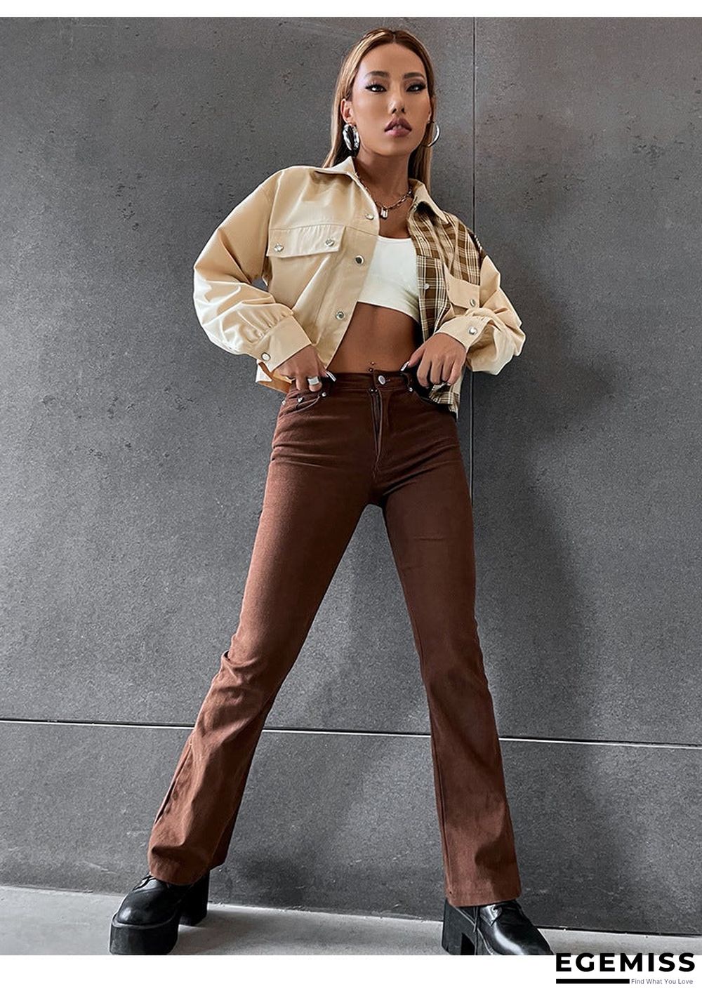 Casual Jacket Jacket Loose Casual Single-breasted Lapel Jacket Women | EGEMISS