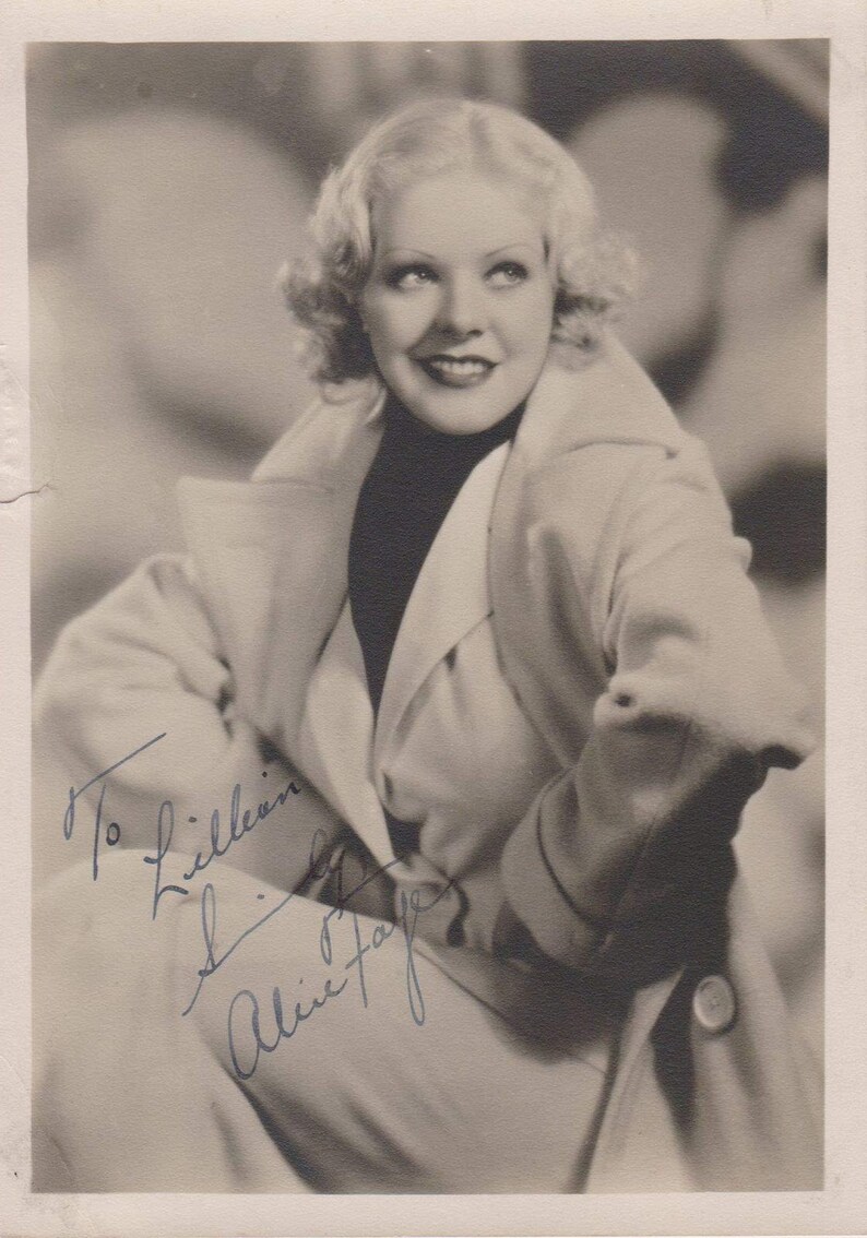 Alice Faye (d. 1998) Signed Autographed Vintage 5x7 Photo Poster painting - COA Matching Holograms