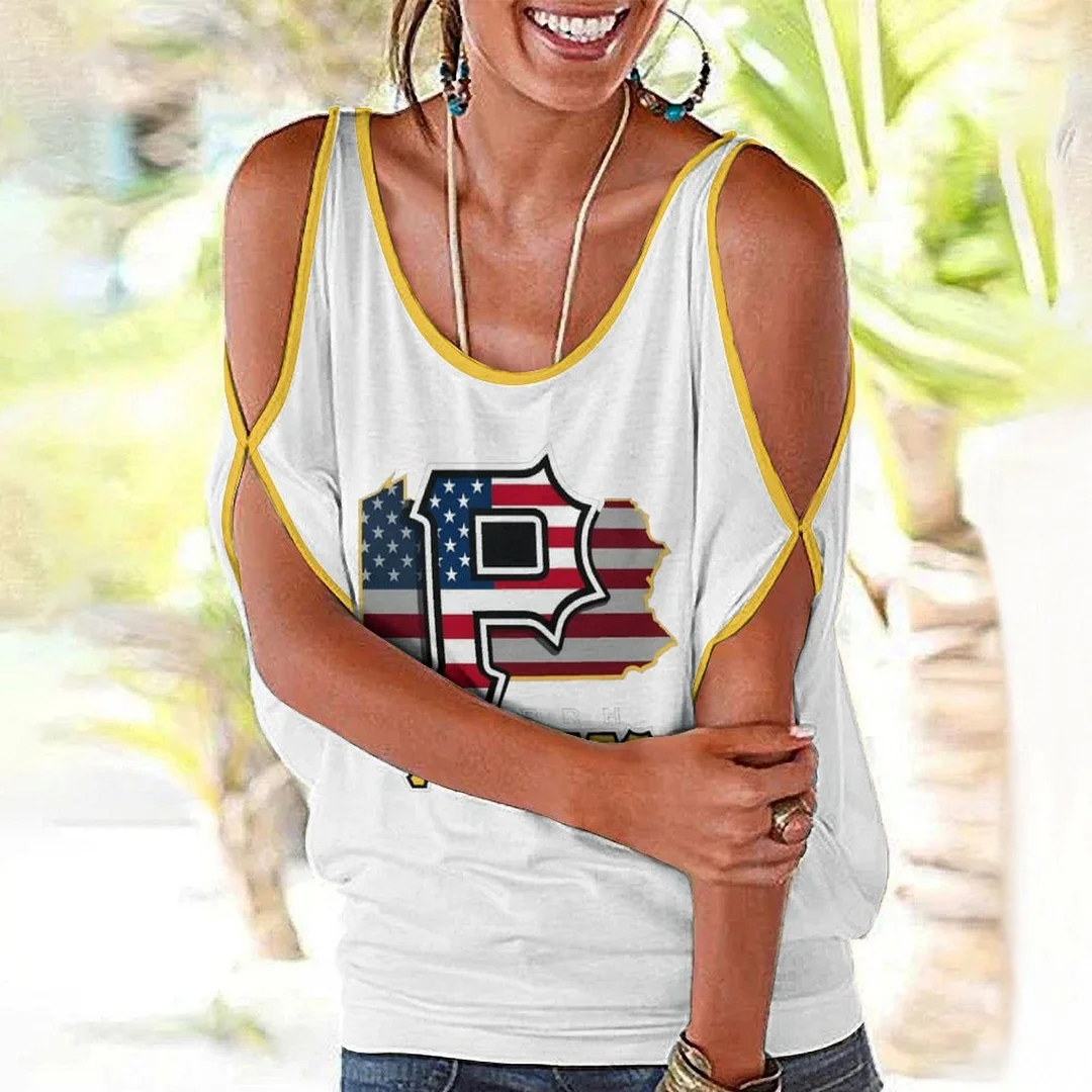 Shoulder Off  Loose Short Sleeve Casual T-shirt for Women Printed with Pattern,Yellow,White,Black
