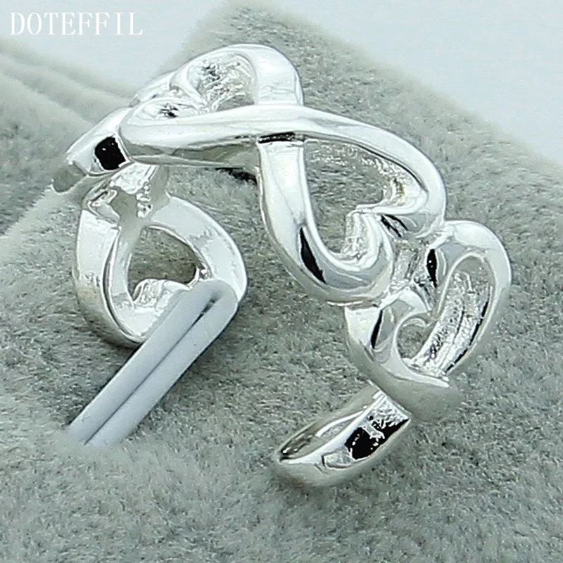 DOTEFFIL 925 Sterling Silver Top Quality Heart Ring For Women Jewelry