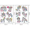 2 Sheets Diamonds Painting DIY Cartoon Animals Sticker
