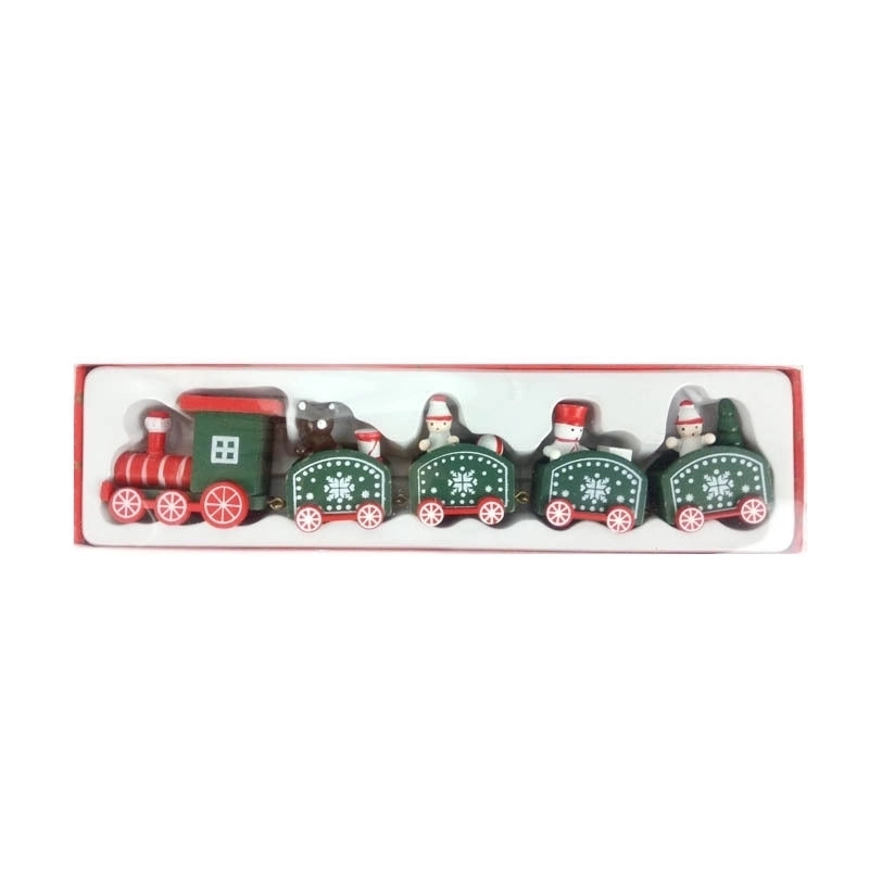 Christmas Fashion Christmas Tree Train Gift Box Wood Indoor Ornaments