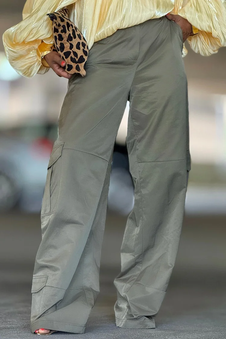 Plus Size Daily Grey Pocket Casual Cargo Pants [Pre-Order] 2024 - Xpluswear