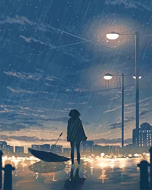 

Sad Girl Anime – Paint By Numbers - 40*50CM, 501 Original