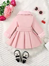 Kid Baby Girl Winter Fleece Coat Solid Bow Coats