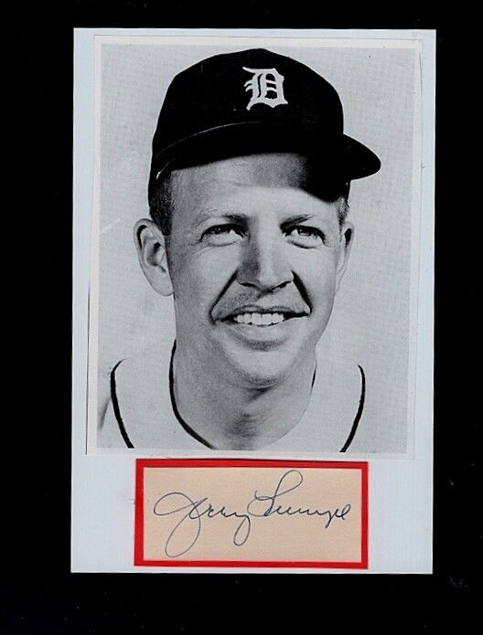 JERRY LUMPE-DETROIT TIGERS AUTOGRAPHED CUT W/Photo Poster painting-(d.2014)