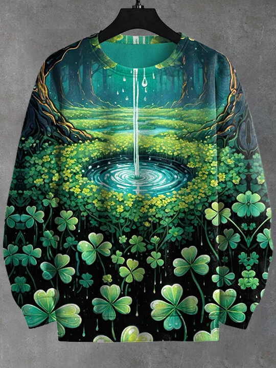 Men's St. Patrick's Day Shamrock Art Print Casual Sweatshirt
