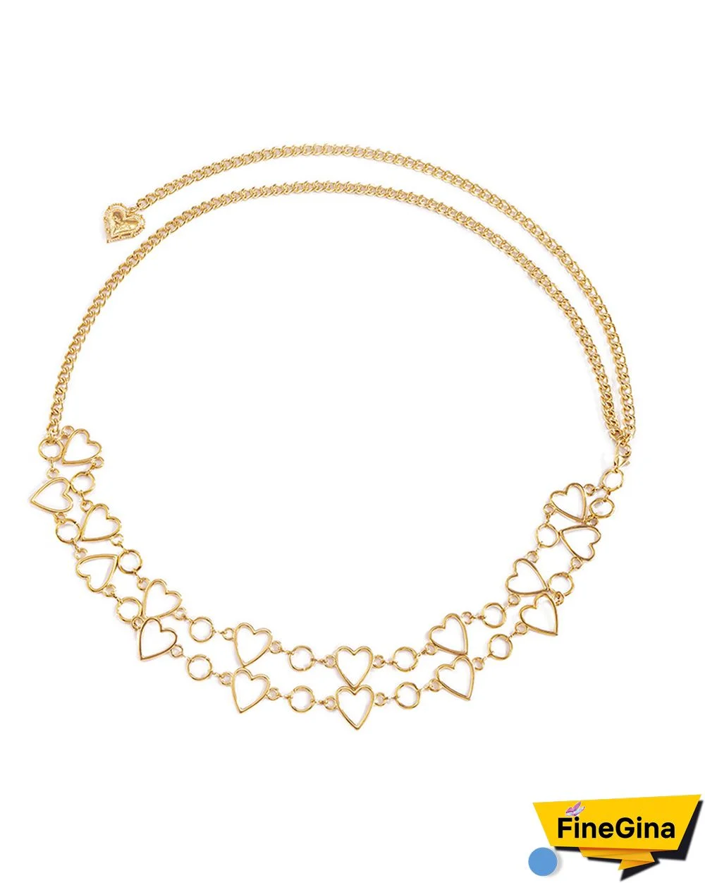 1PCS Heart & O-Ring Decor Layered Waist Chain