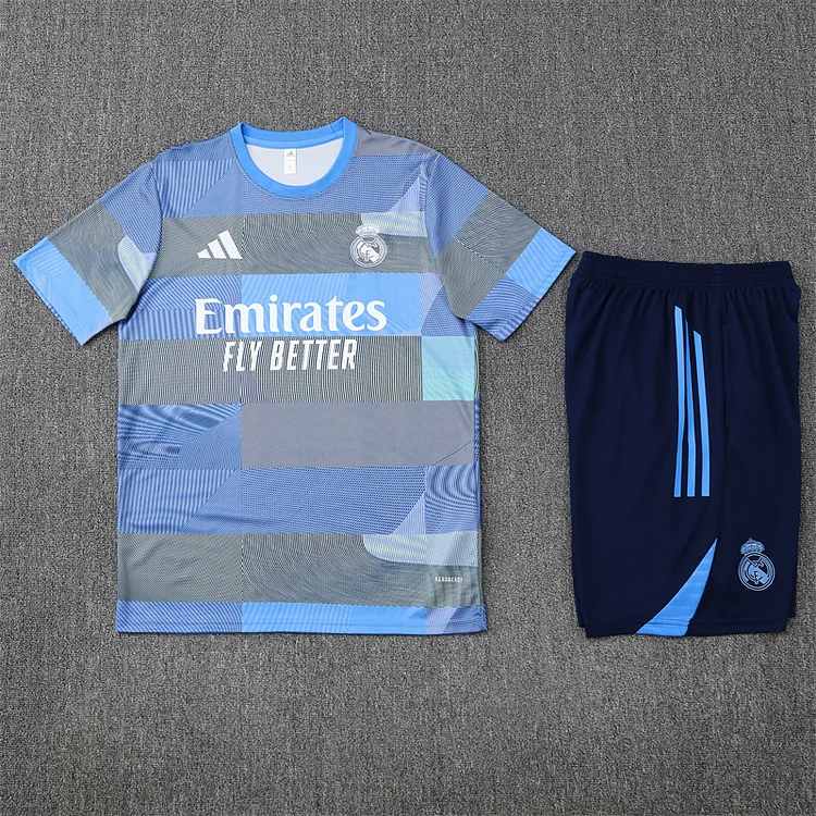 25/26 Real Madrid Light Blue Training Jersey Kids Set