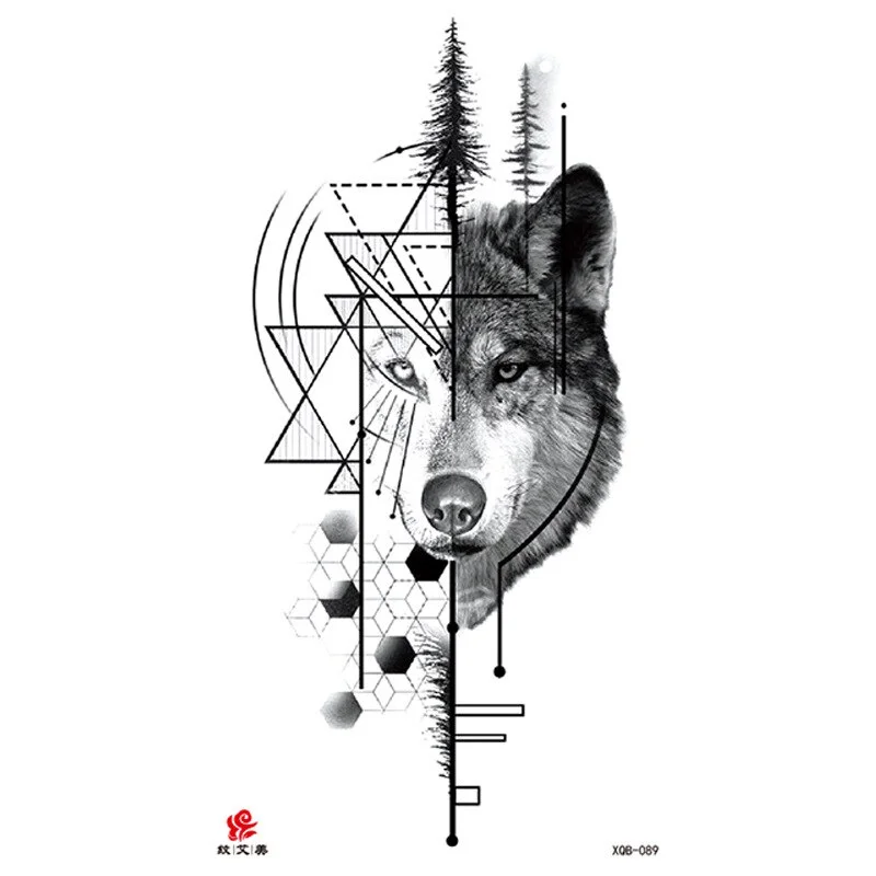 Sdrawing Temporary Tattoo Sticker Tiger Lion Wolf Mermaid Rose Arm Tattoo Hipster Tattoo Man Woman Tattoo Body Art Tatuajes