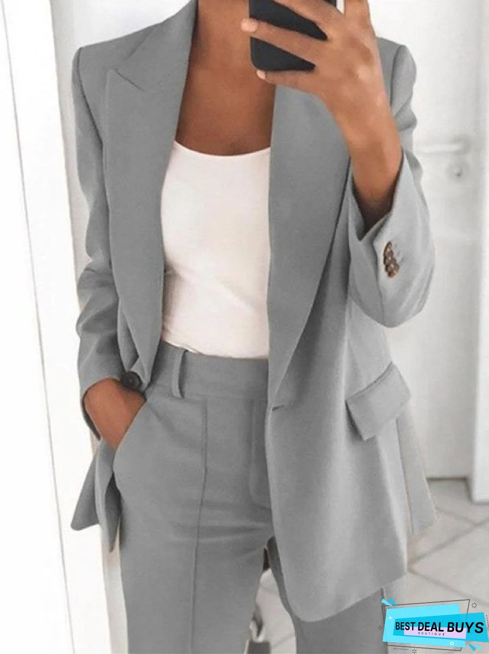 Casual Long Sleeve Solid Outerwear