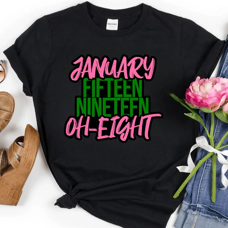 JANUARY FIFTEEN NINETEEN OH-EIGHT Women&rsquo;s Graphic Print T-Shirt, Sweatshirt & Hoodie