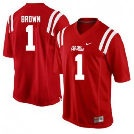 Men's Ole Miss Red Custom Stitched Jersey IVW0