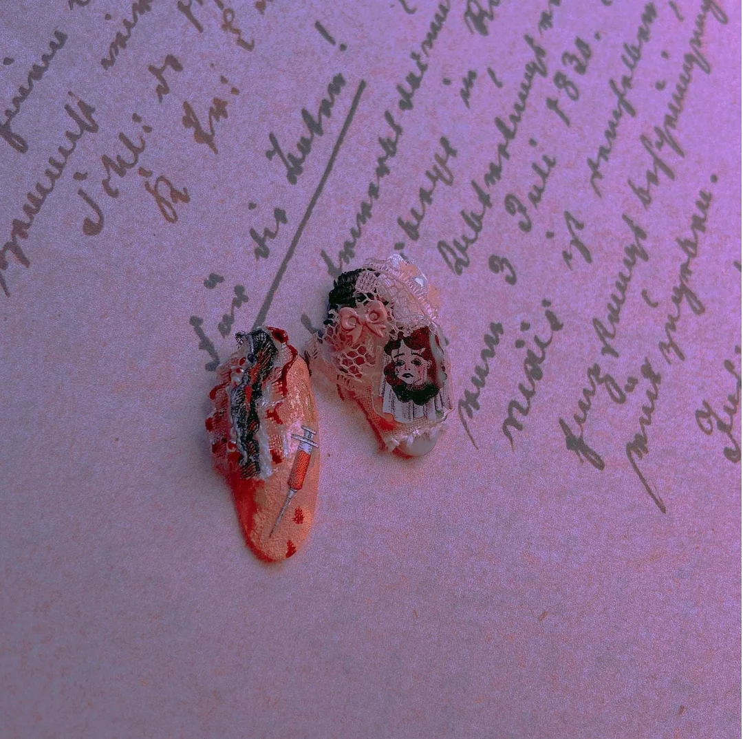 Beautizon Halloween Dark Art Horror Series High Quality 5D Engraved Nail Stickers Nail Art Decorations Nail Decals Design