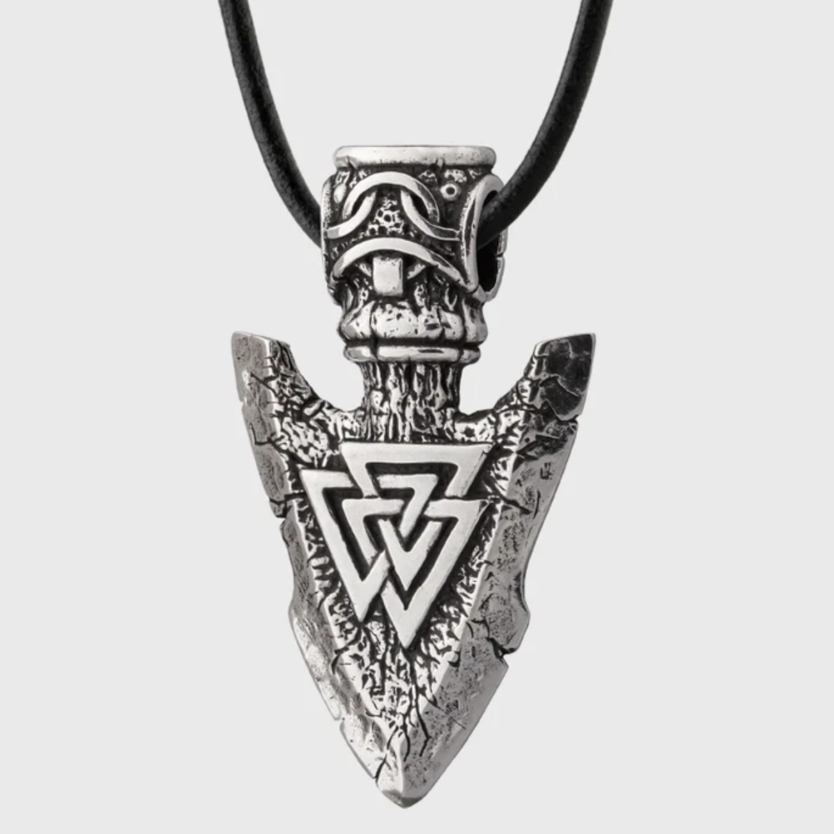 Viking-Inspired Titanium Steel Arrow Pendant Necklace | Rune Engraved Guardian Spirit Jewelry for Brave Souls