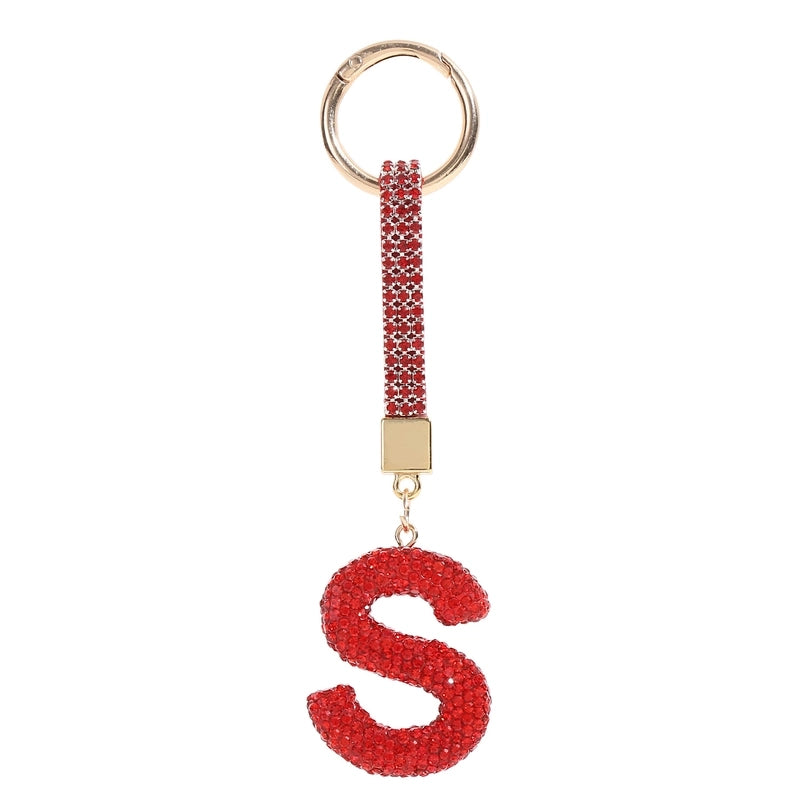 Hot Letter Keychain Full Diamond Car Key Pendant Diamond Bag Keychain