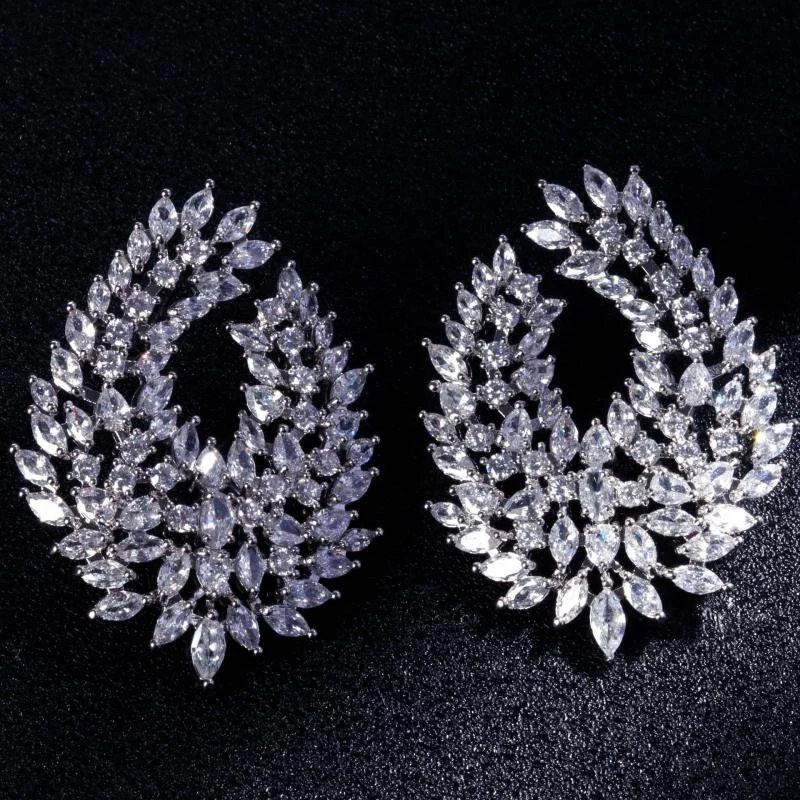 Waterdrop Cubic Zircon Earrings Women Party Jewelry